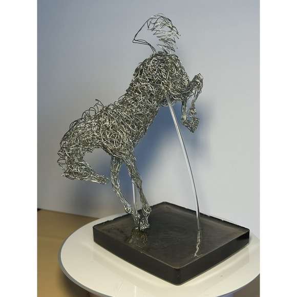 Other - Handmade Silver-Tone Wire Bucking Horse Sculpture Equestrian Metal Art